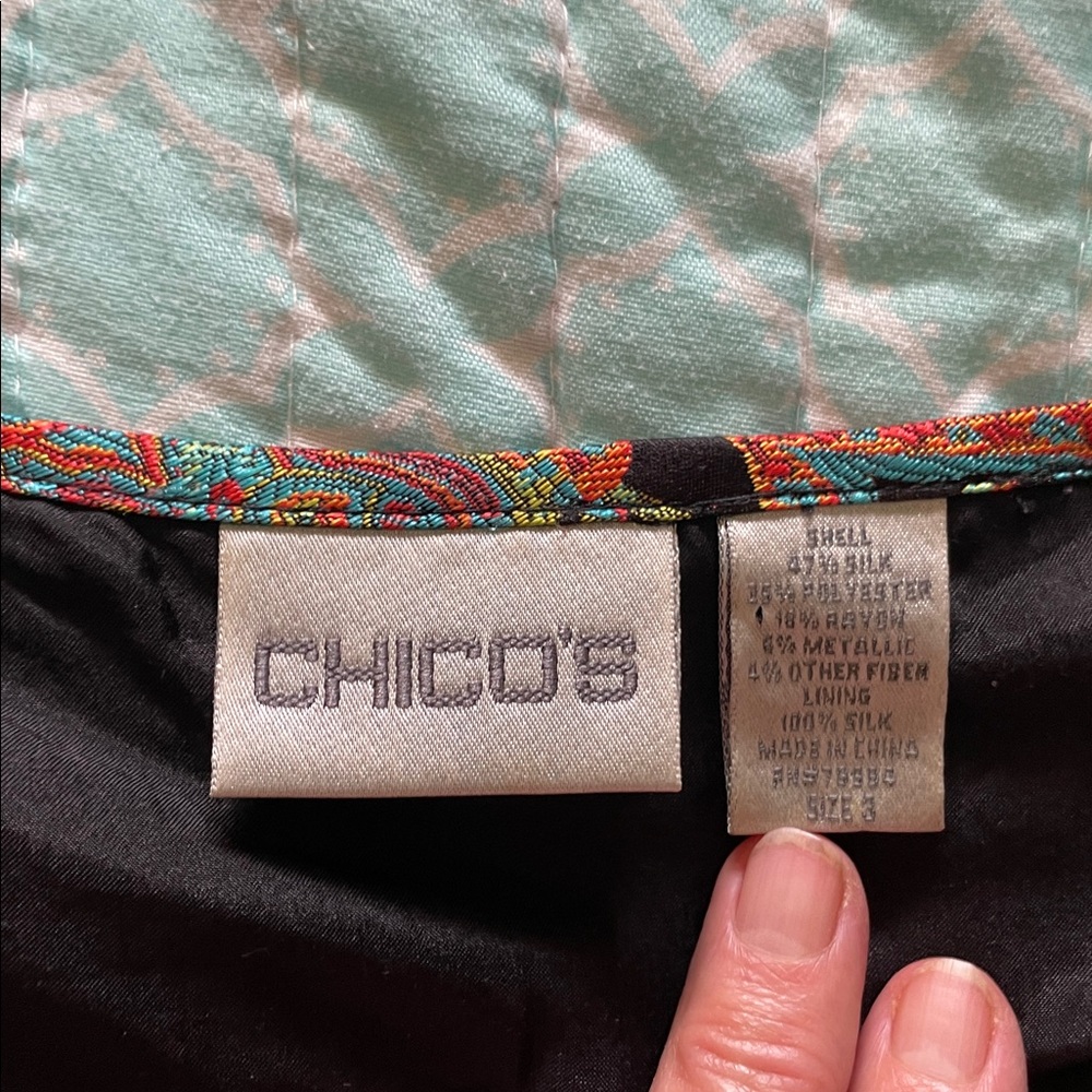 Chico’s patchwork, brocade and floral jacquard Bohemian vest - Picture 8 of 9